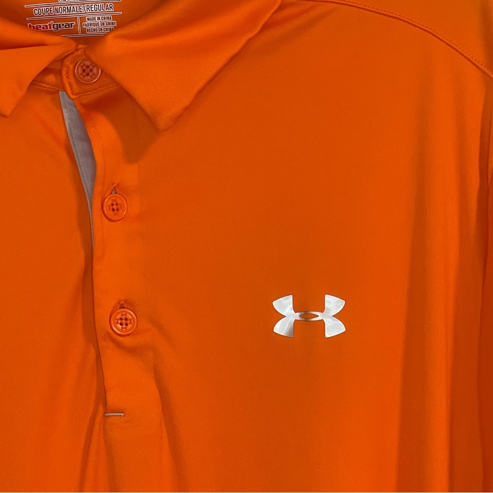 Under Armour Orange Performance Heatgear Polo Shirt - Picture 3 of 6